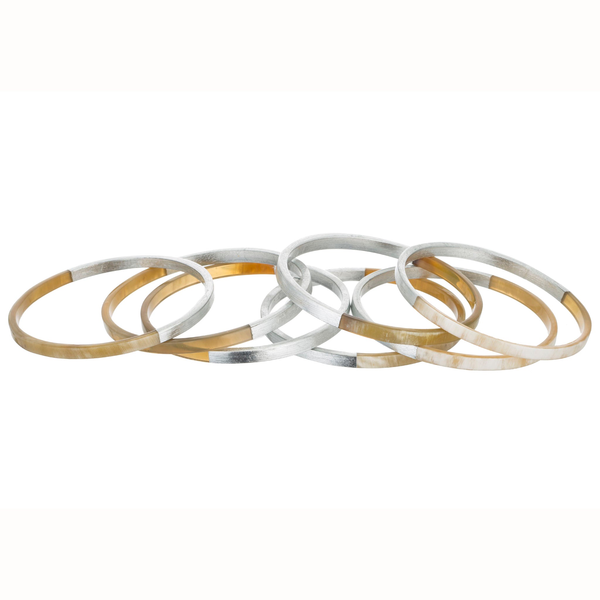 Horn Bangle Set With Lacquer