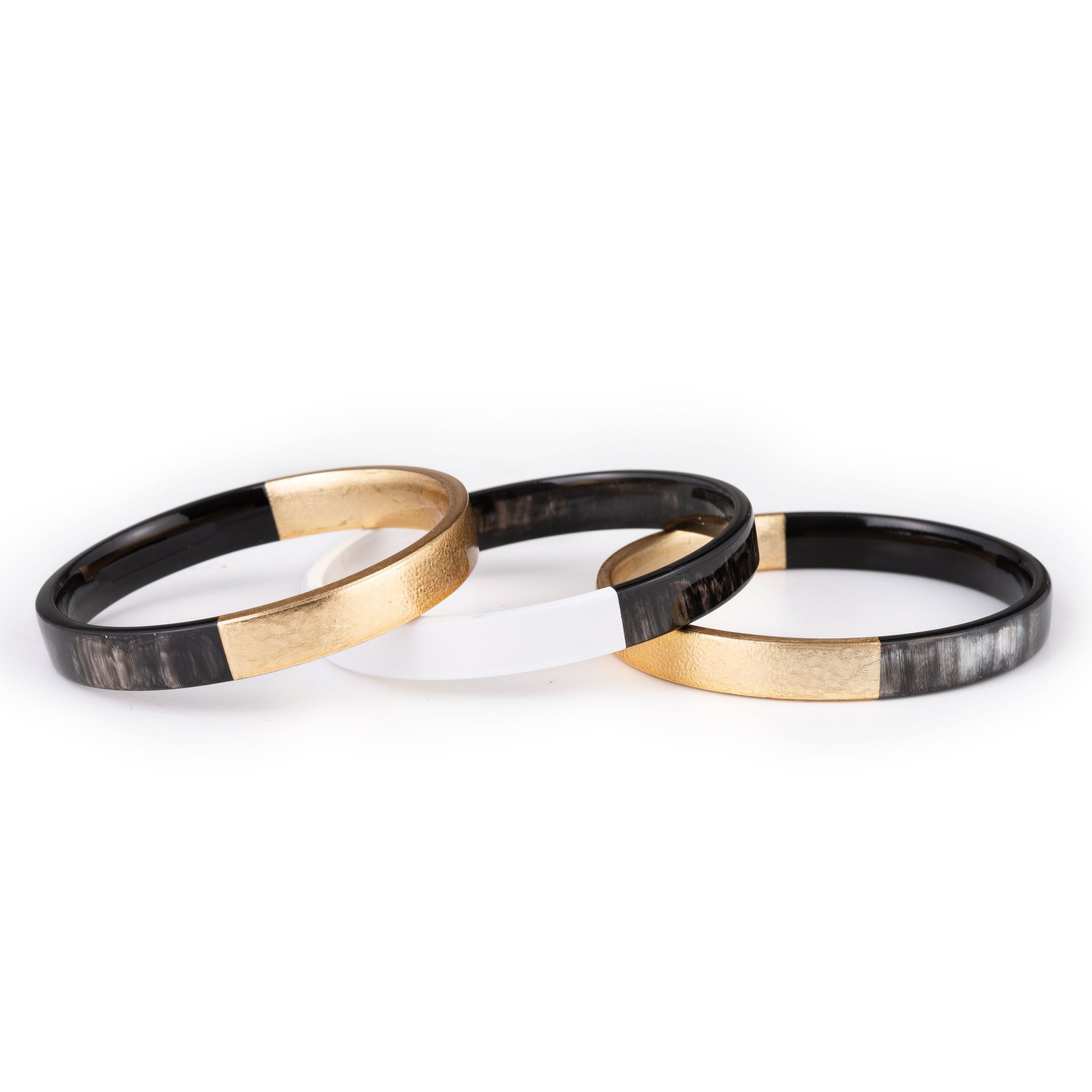 Horn Bangle Set Lacquer Accents