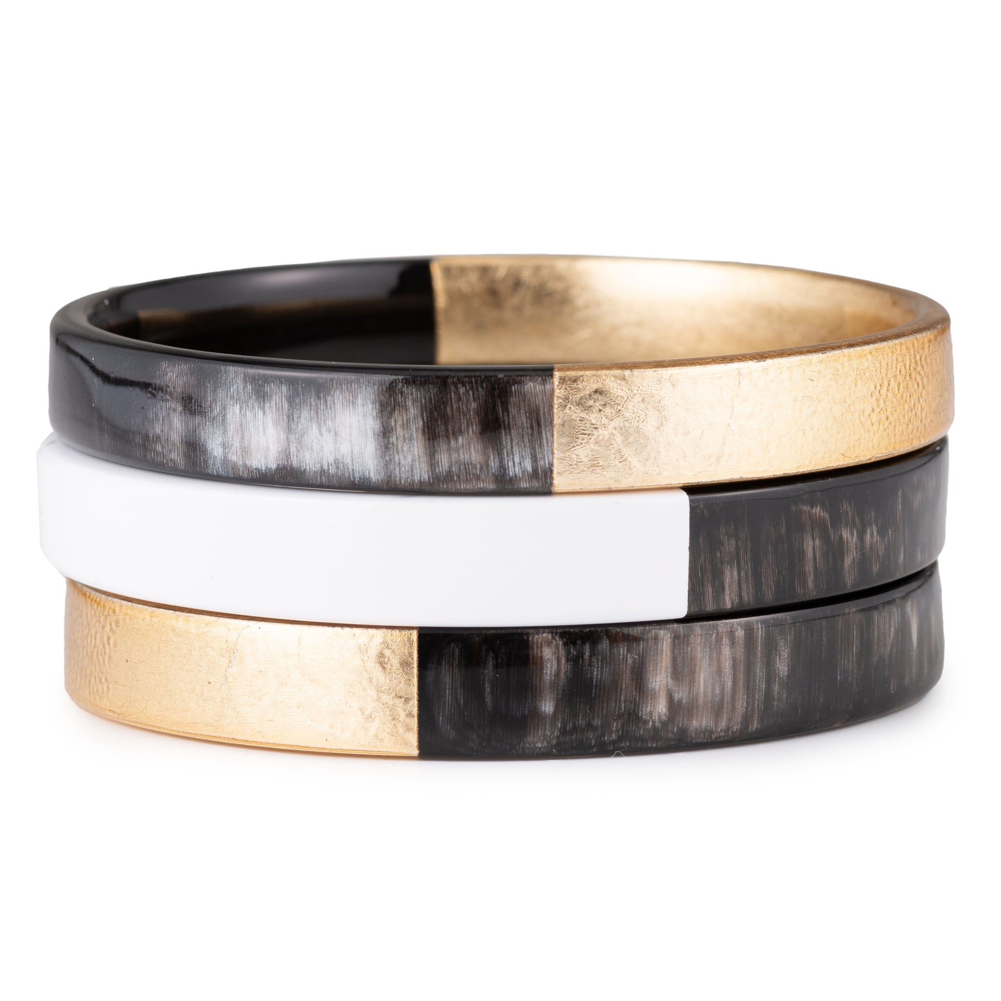 Horn Bangle Set Lacquer Accents