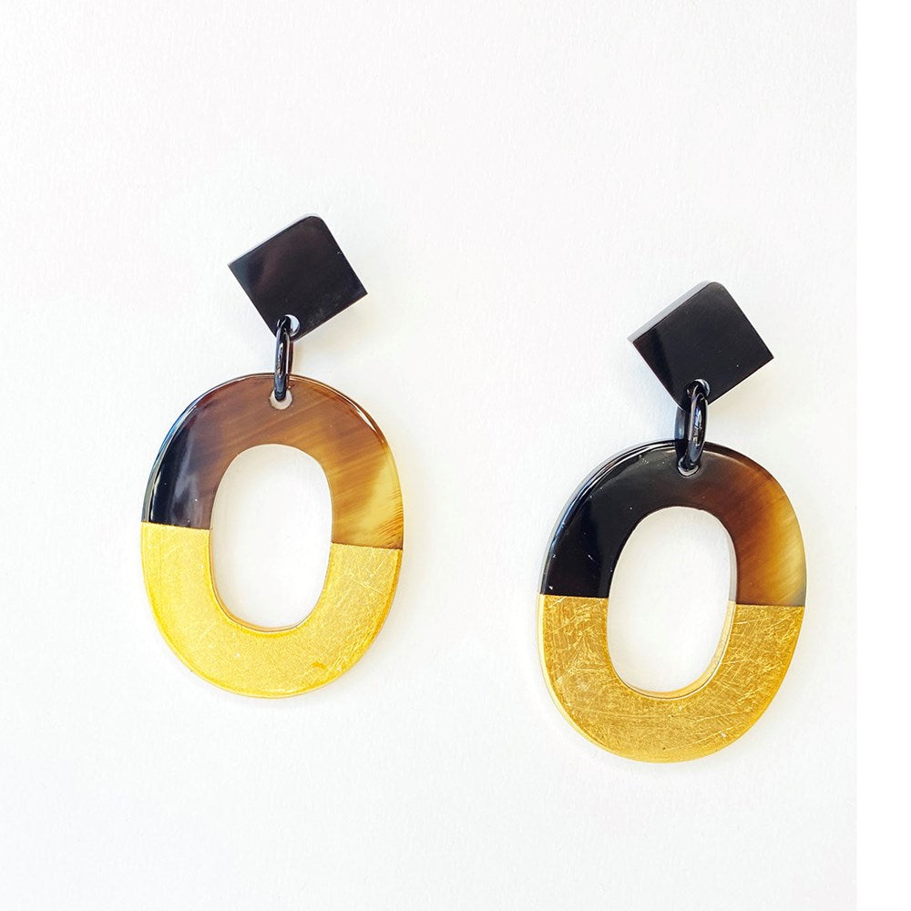 Horn Earring With Lacquer
