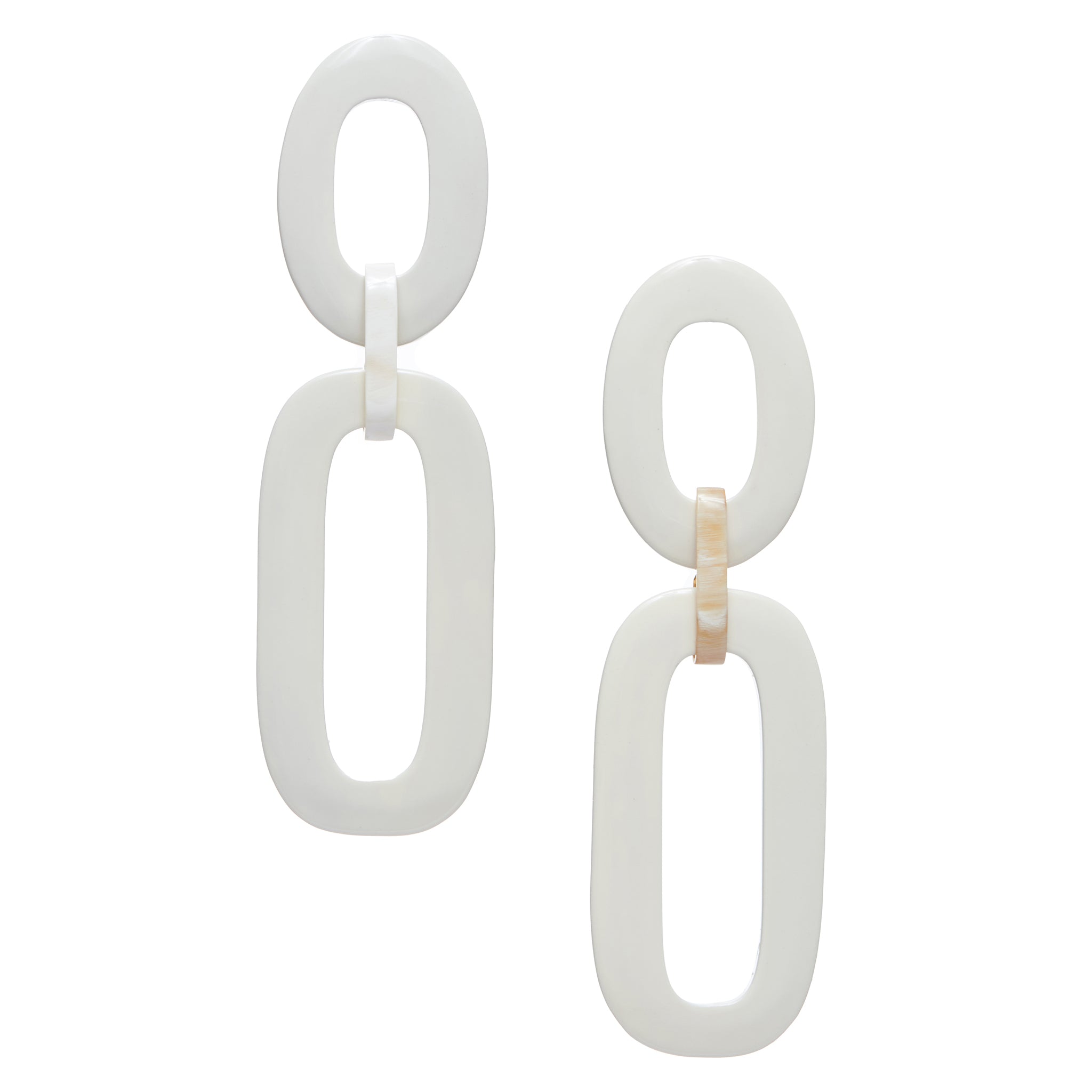 Ivory Lacquer And Horn Earring