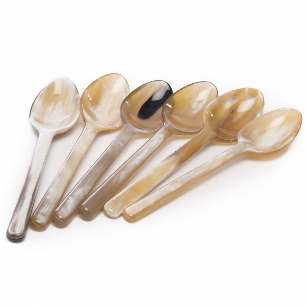 Horn Spoons Small Set Of 6