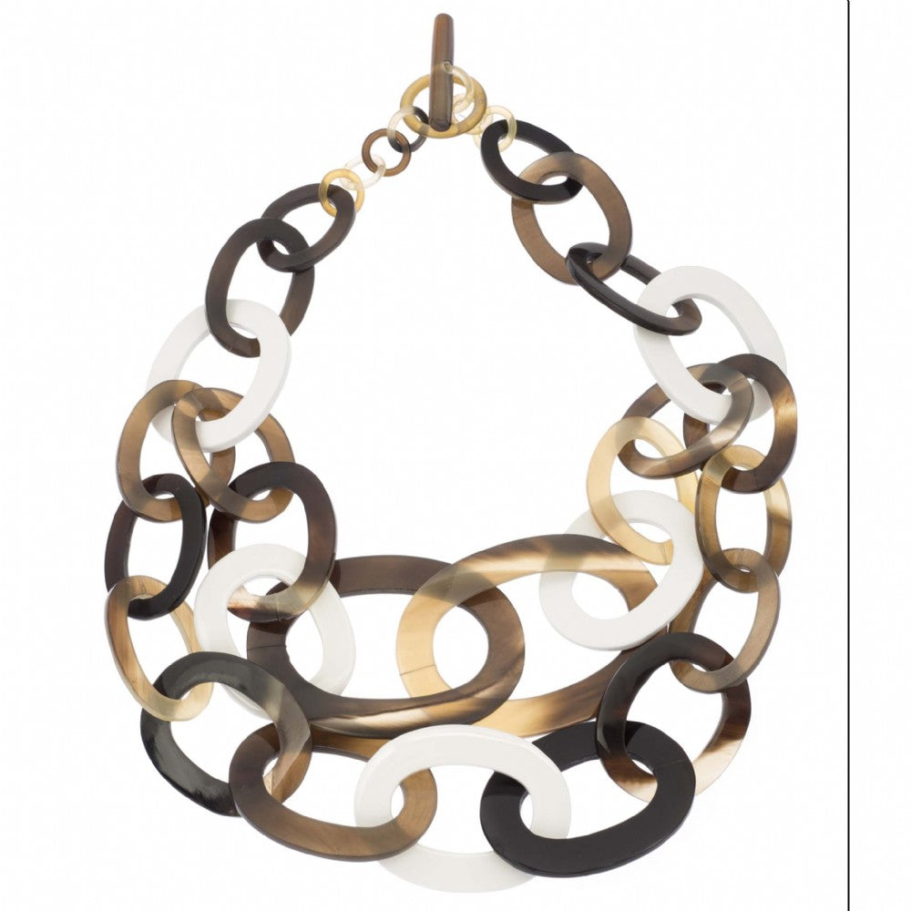 Horn Link Necklace With Lacquer