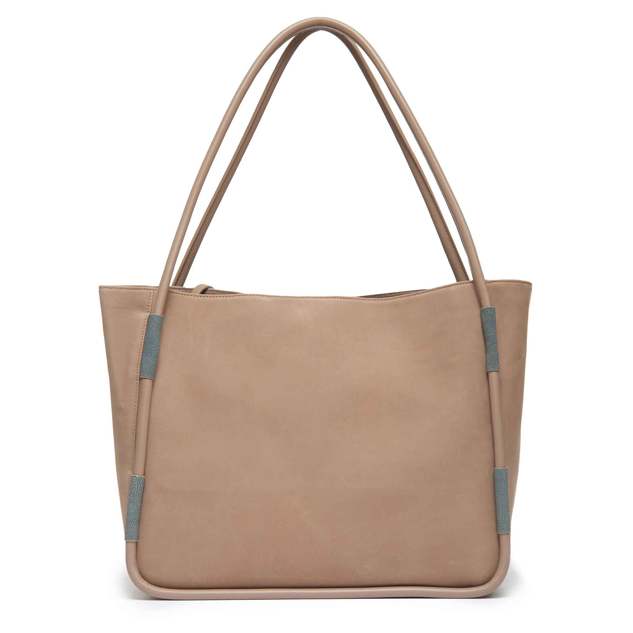 QUINN, Nubuck Tote With Shagreen Details