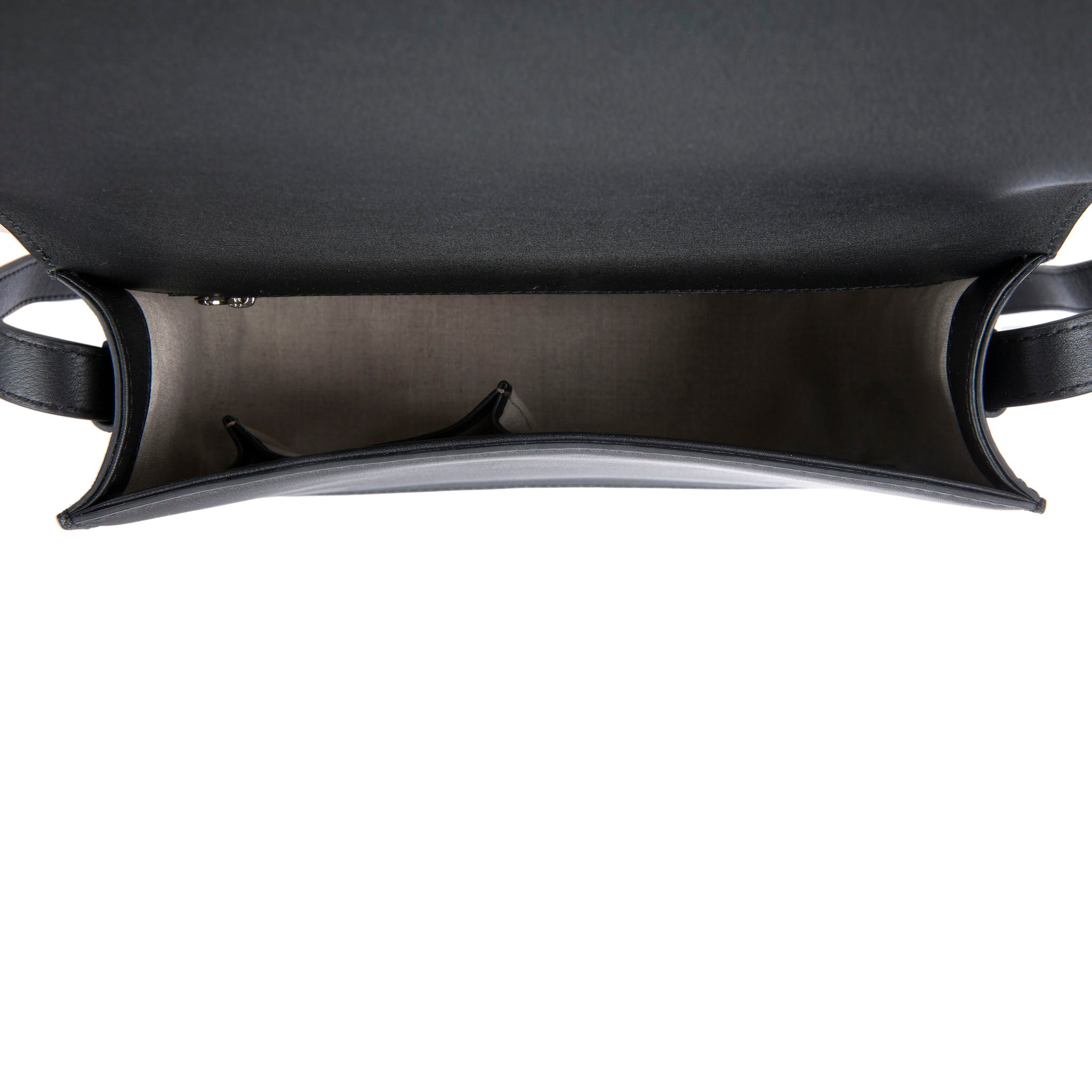 lack Corded Leather Framing Shagreen Front Panel Saddle Bag Inside View Hazel - Vivo Direct 